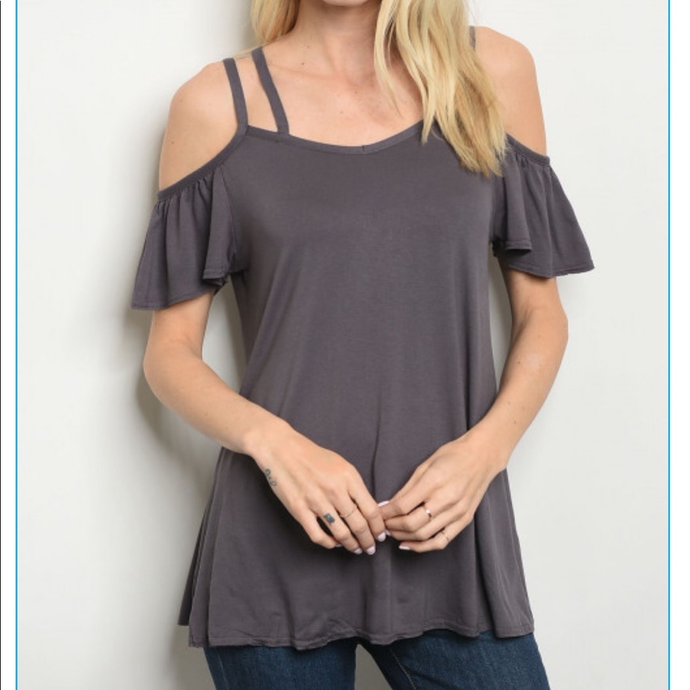 Crossed back charcoal top